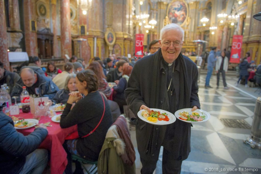 Pranzo di Natale organizzato dalla Comunità di Sant'Egidio, Torino 25 dicembre 2018