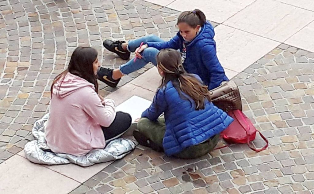 Settimana della Scuola 2019: scolaresche nel cortile del Santo Volto, Torino 23 ottobre 2019
