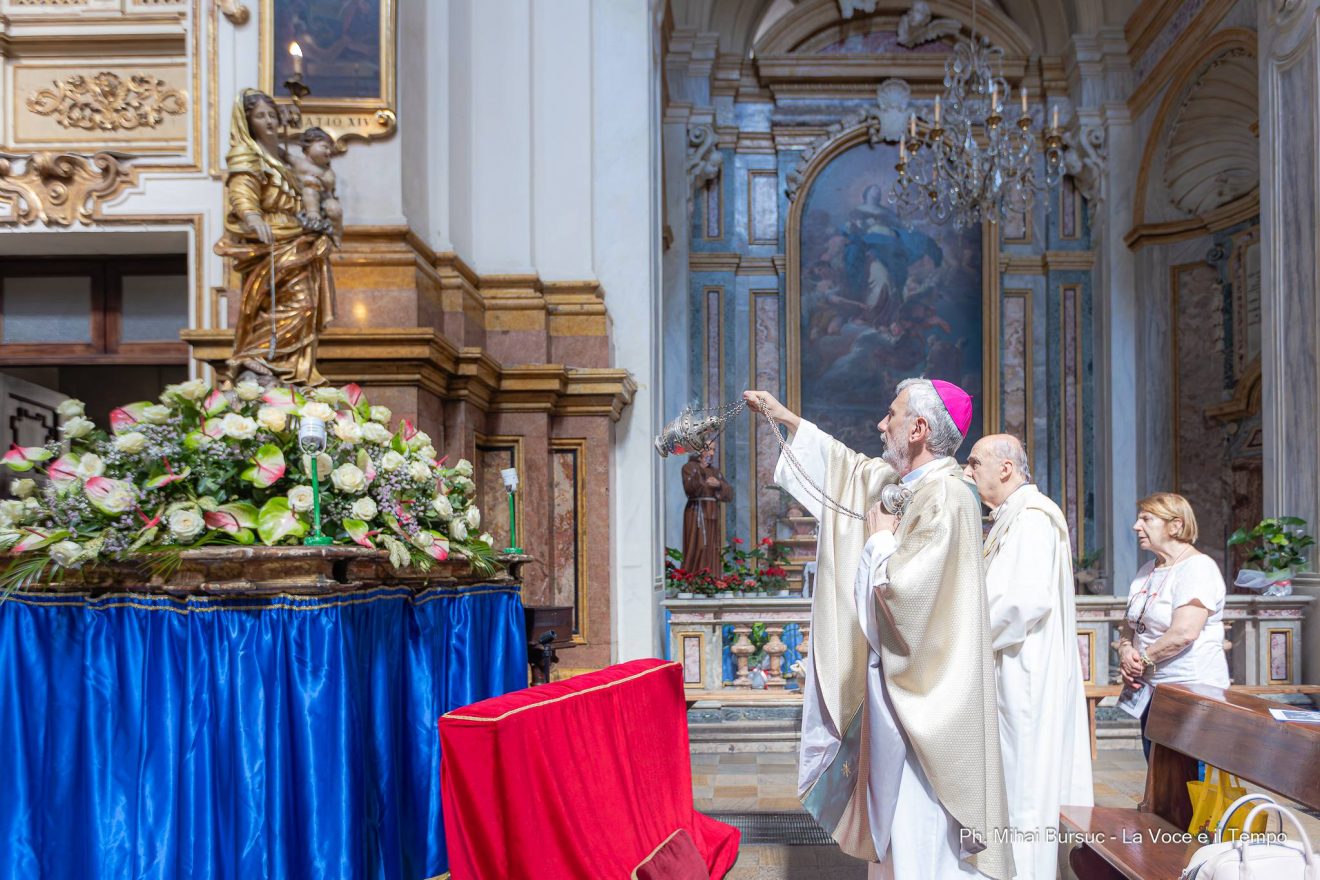 Mons. Giraudo alla parrocchia Madonna del Carmine in Torino per la Messa nella festa patronale, Torino 1ì6 luglio 2024